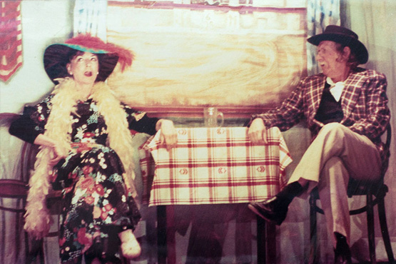Marta Becket with performing partner, Tom “Wilget” Willet. Courtesy Amargosa Opera House.