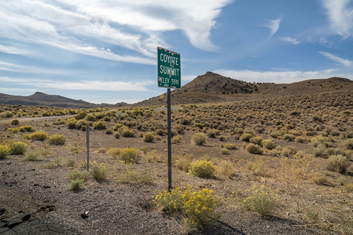 A view of Coyote Summit from southern Nevada's “Extraterrestrial Highway” on Nevada State Route 375 between Crystal Springs and Rachel. Photo: Kim Stringfellow.